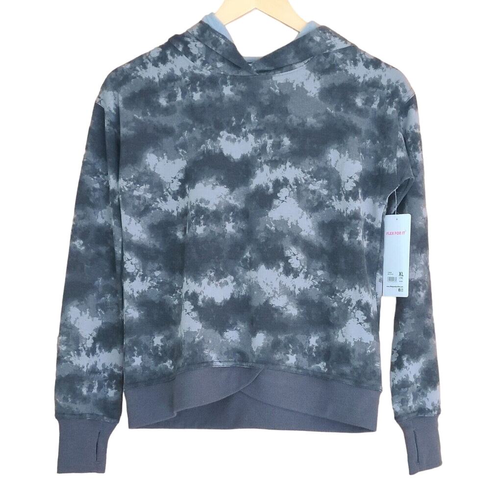 90 Degrees Flex For It Grey‎ Tye Dye Dance Sweatshirt Girl's XL/14